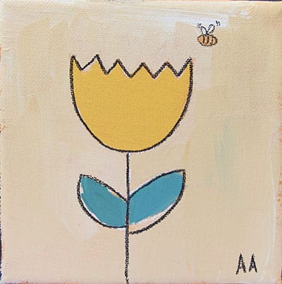 Tulip and the Bee 5"x5"